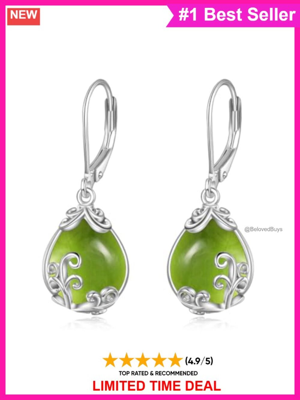 Sterling Silver Celtic Filigree Teardrop Dangle Leverback Earrings